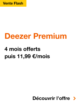 Vente flash Deezer Premium, Vente flash Deezer Premium. 4 mois offerts puis 11,99 euros par mois. Découvrir l'offre